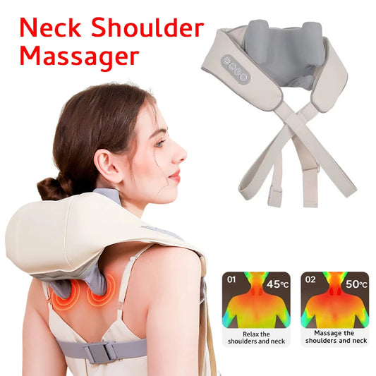 Shiatsu Neck And Shoulder Massager Shawl Kneading Spine Back Muscle Relaxer