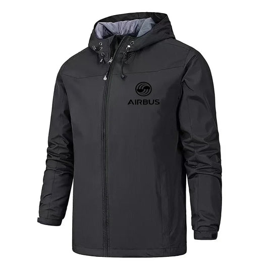 Men's fashion Business Airbus Aviation Flight Windproof clip zipper thin hoodie