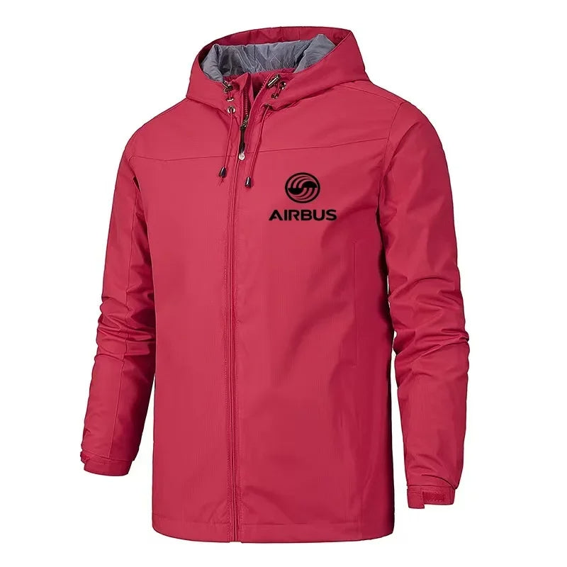Men's fashion Business Airbus Aviation Flight Windproof clip zipper thin hoodie