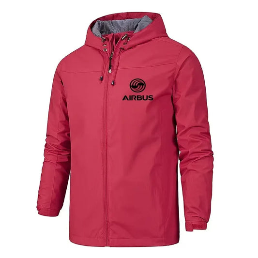 Men's fashion Business Airbus Aviation Flight Windproof clip zipper thin hoodie