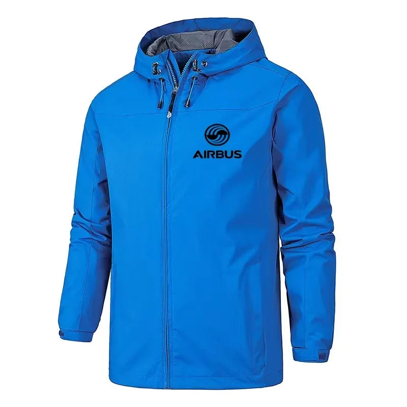 Men's fashion Business Airbus Aviation Flight Windproof clip zipper thin hoodie
